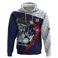 Personalized USA Golf Zip Hoodie Powerful Eagle