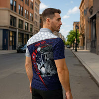 Personalized USA Golf Zipper Polo Shirt Powerful Eagle