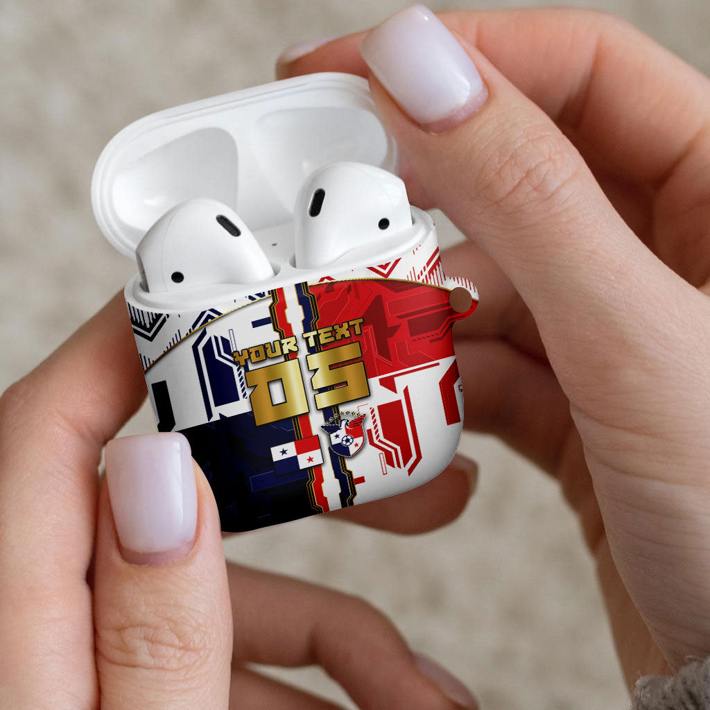 Custom Panama Football AirPods Case Cybernetic Mech Warrior Flag