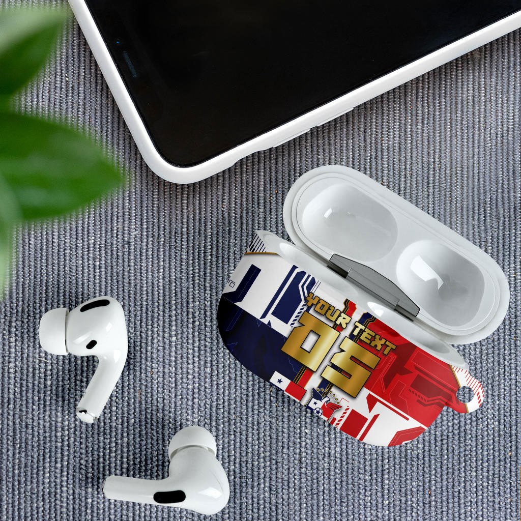 Custom Panama Football AirPods Case Cybernetic Mech Warrior Flag