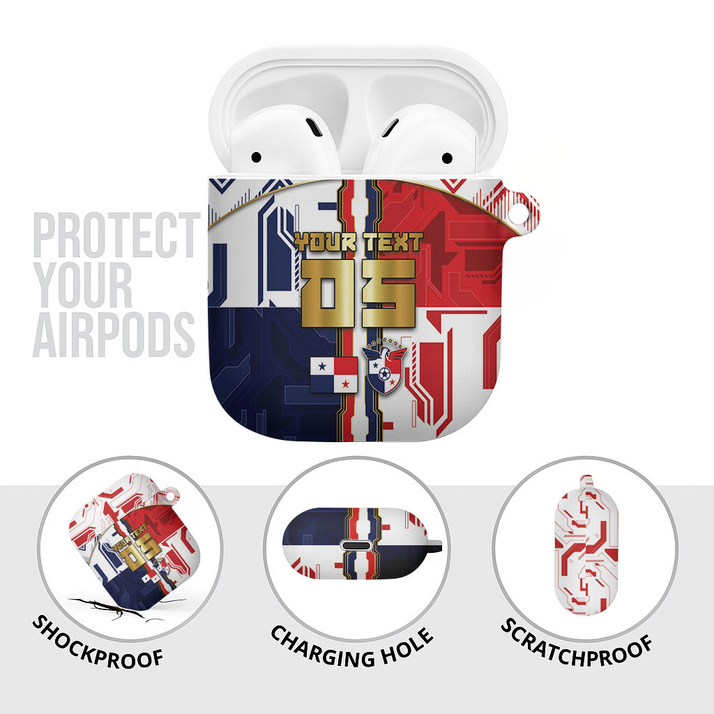 Custom Panama Football AirPods Case Cybernetic Mech Warrior Flag