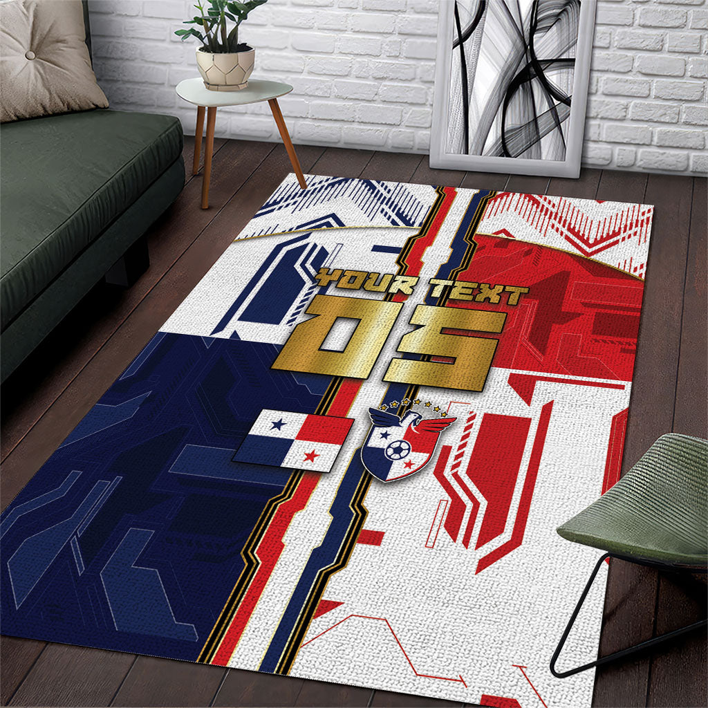 Custom Panama Football Area Rug Cybernetic Mech Warrior Flag