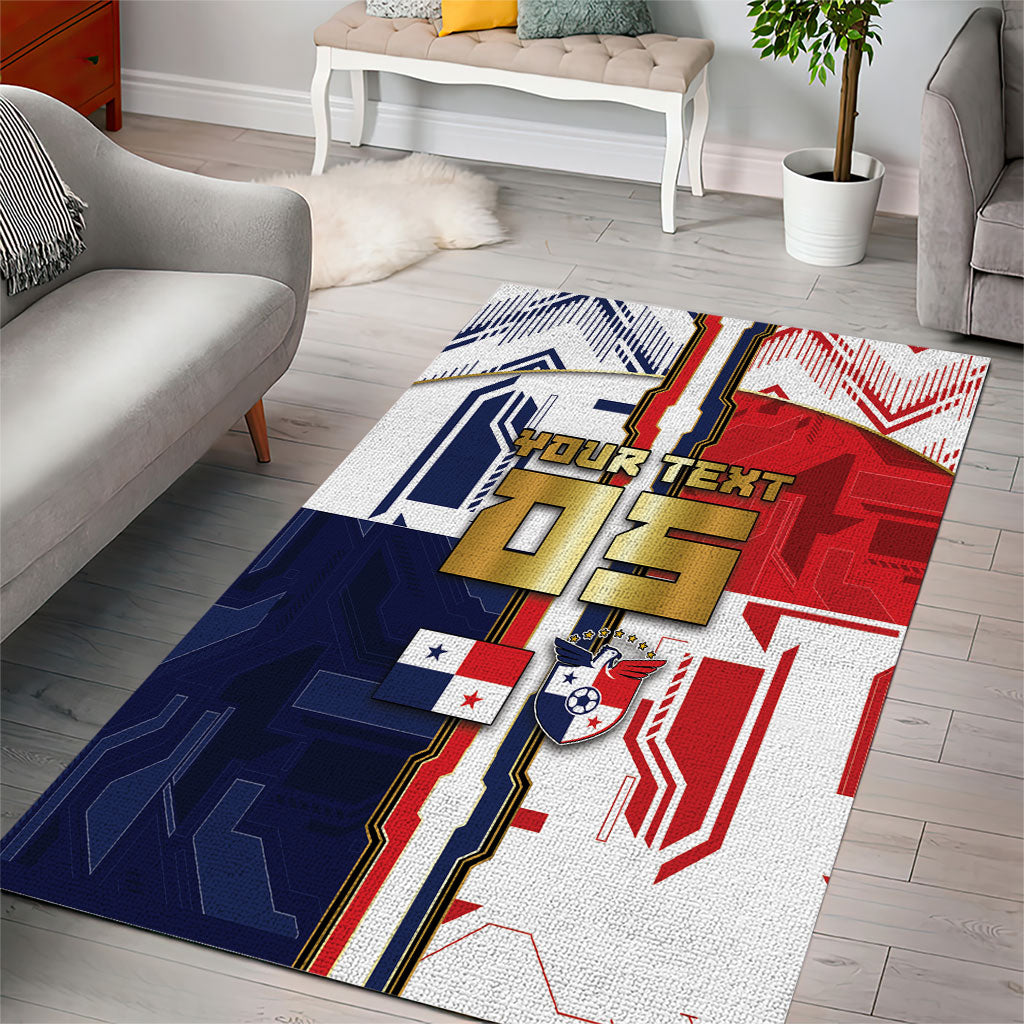 Custom Panama Football Area Rug Cybernetic Mech Warrior Flag
