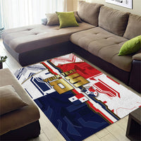 Custom Panama Football Area Rug Cybernetic Mech Warrior Flag