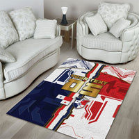Custom Panama Football Area Rug Cybernetic Mech Warrior Flag