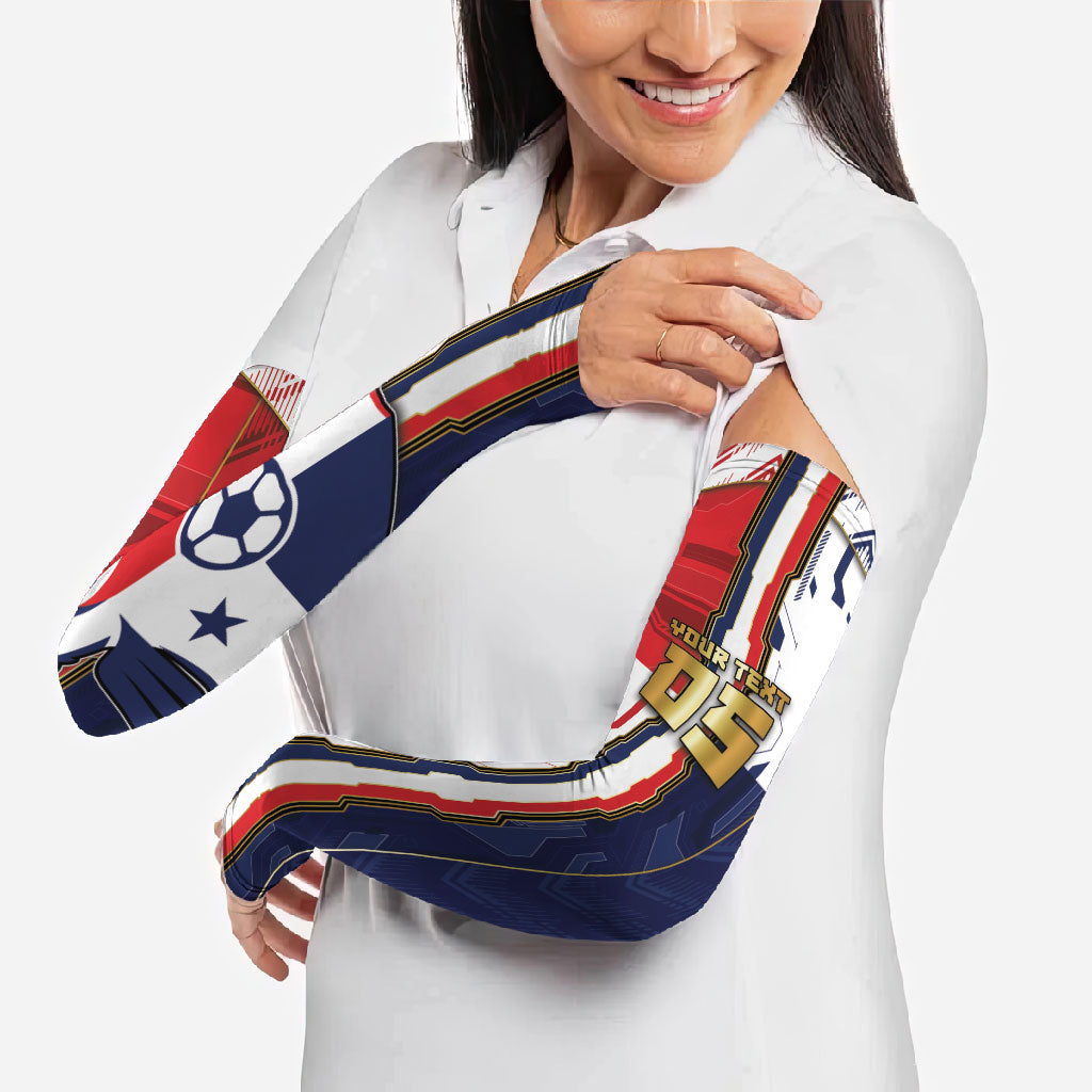 Custom Panama Football Arm Sleeves Cybernetic Mech Warrior Flag