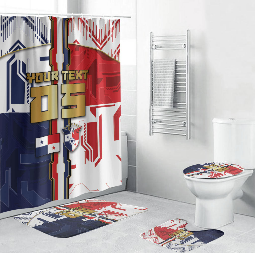 Custom Panama Football Bathroom Set Cybernetic Mech Warrior Flag