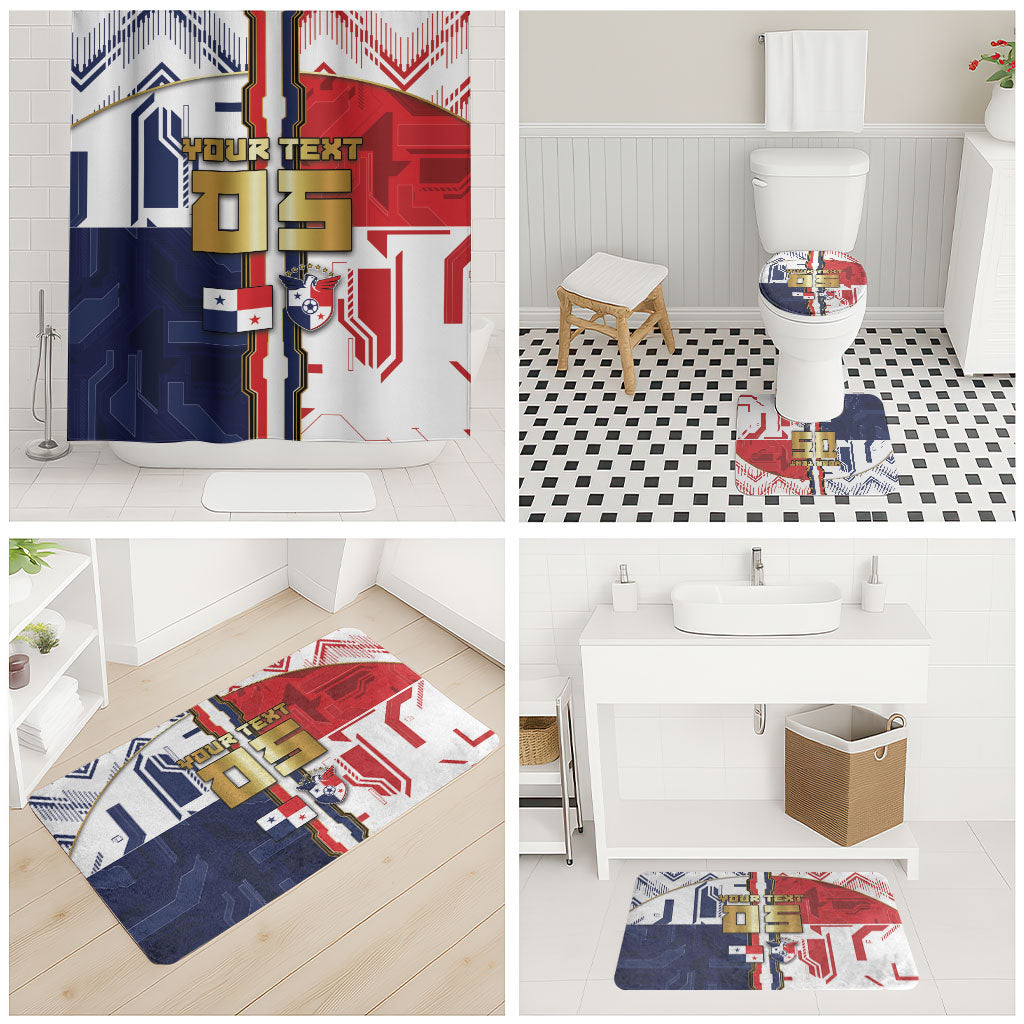 Custom Panama Football Bathroom Set Cybernetic Mech Warrior Flag