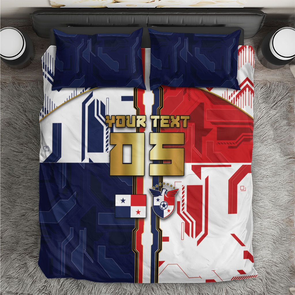 Custom Panama Football Bedding Set Cybernetic Mech Warrior Flag