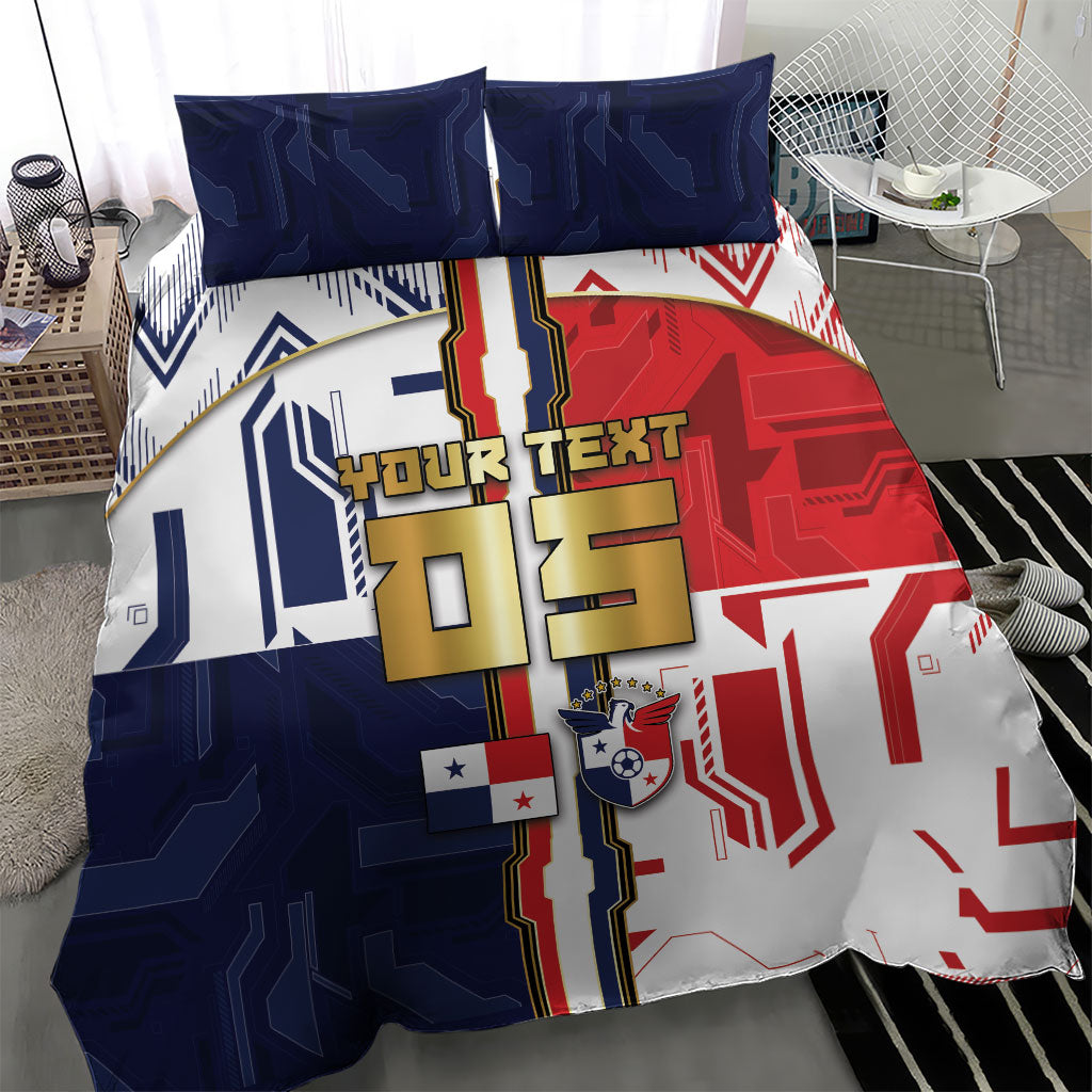 Custom Panama Football Bedding Set Cybernetic Mech Warrior Flag