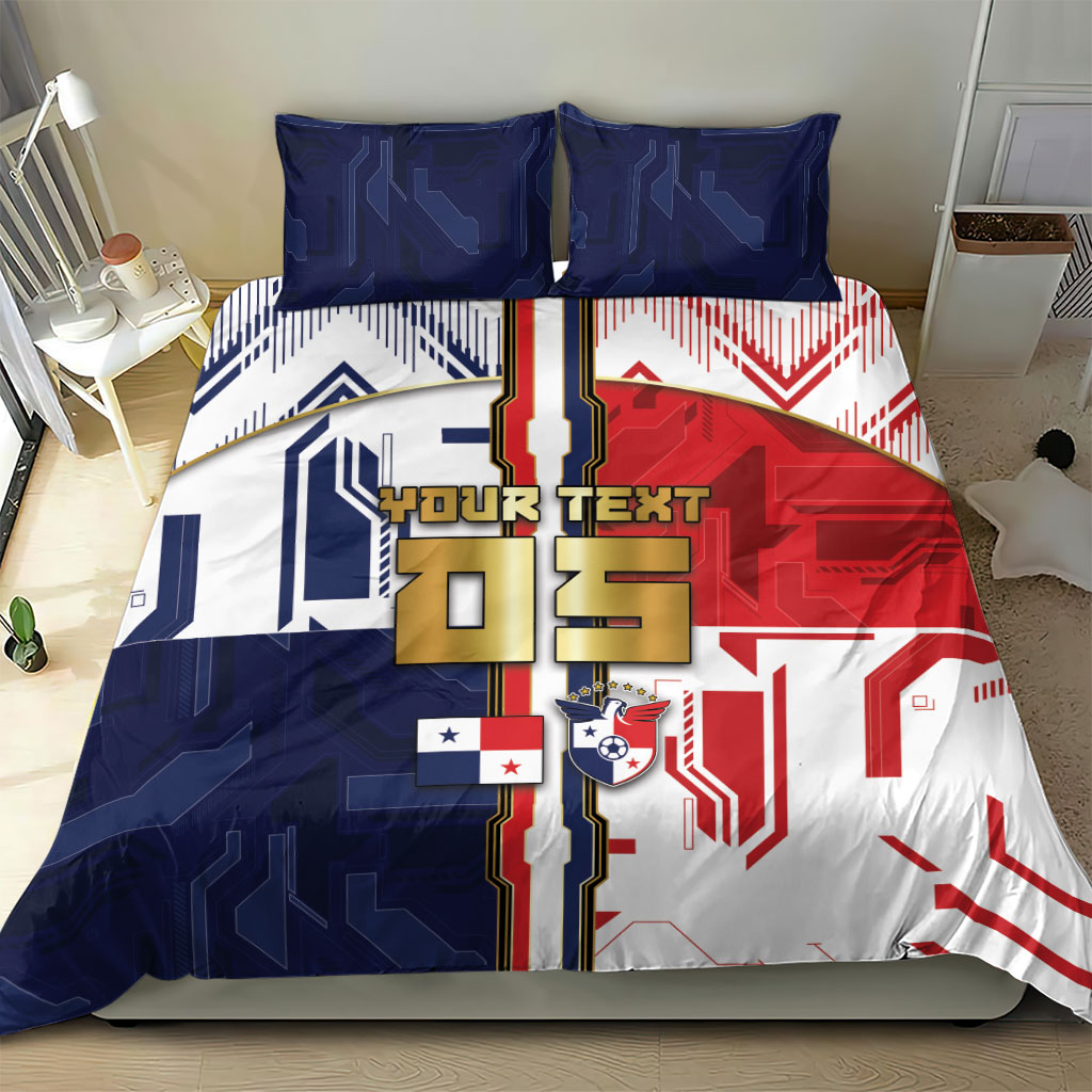 Custom Panama Football Bedding Set Cybernetic Mech Warrior Flag