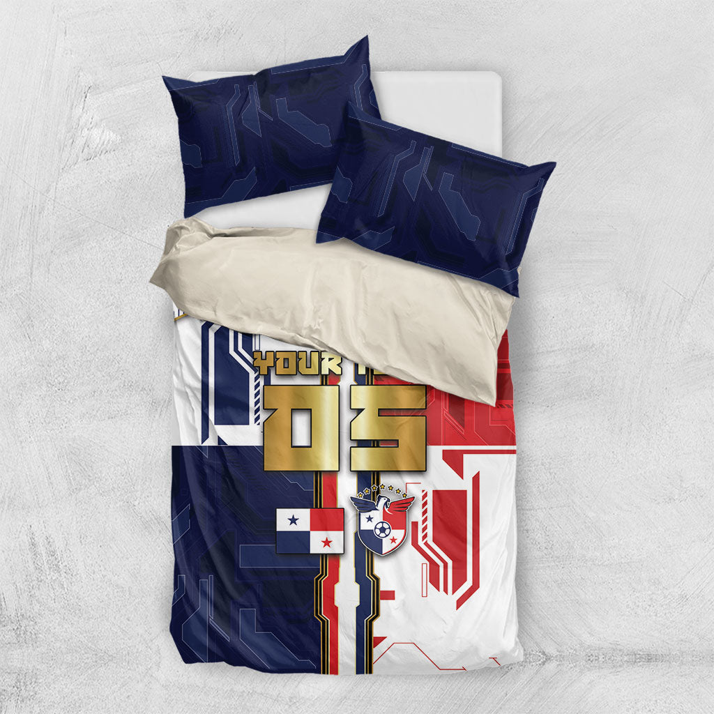 Custom Panama Football Bedding Set Cybernetic Mech Warrior Flag