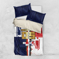 Custom Panama Football Bedding Set Cybernetic Mech Warrior Flag