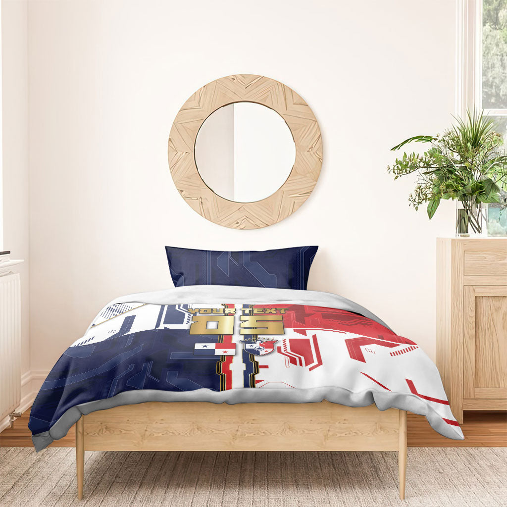 Custom Panama Football Bedding Set Cybernetic Mech Warrior Flag
