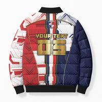 Custom Panama Football Bomber Puffer Jacket Cybernetic Mech Warrior Flag