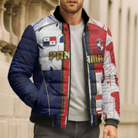 Custom Panama Football Bomber Puffer Jacket Cybernetic Mech Warrior Flag