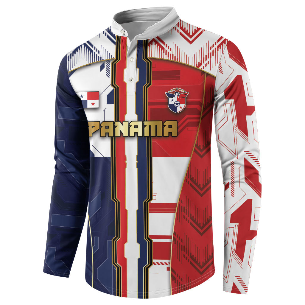 Custom Panama Football Button Sweatshirt Cybernetic Mech Warrior Flag