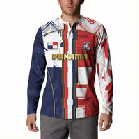Custom Panama Football Button Sweatshirt Cybernetic Mech Warrior Flag