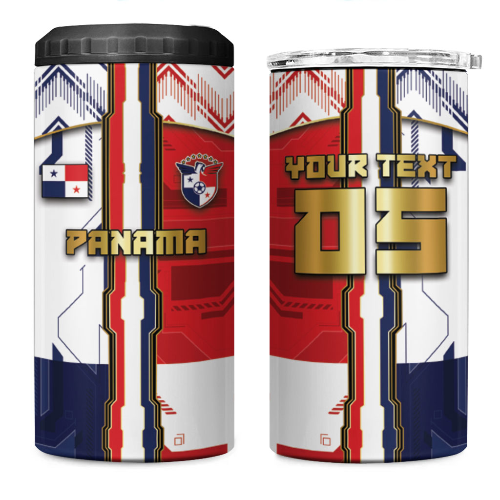 Custom Panama Football 4 in 1 Can Cooler Tumbler Cybernetic Mech Warrior Flag