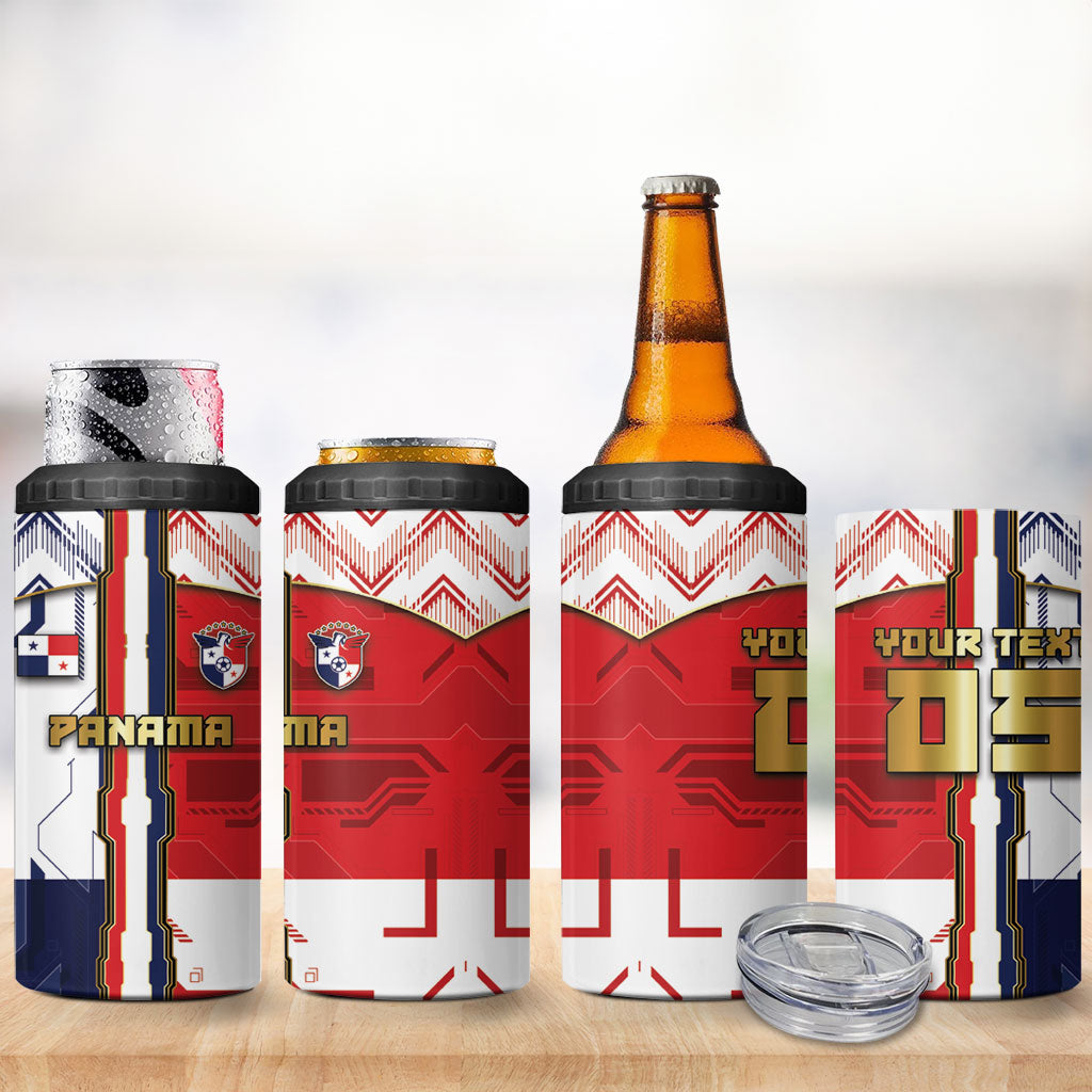 Custom Panama Football 4 in 1 Can Cooler Tumbler Cybernetic Mech Warrior Flag