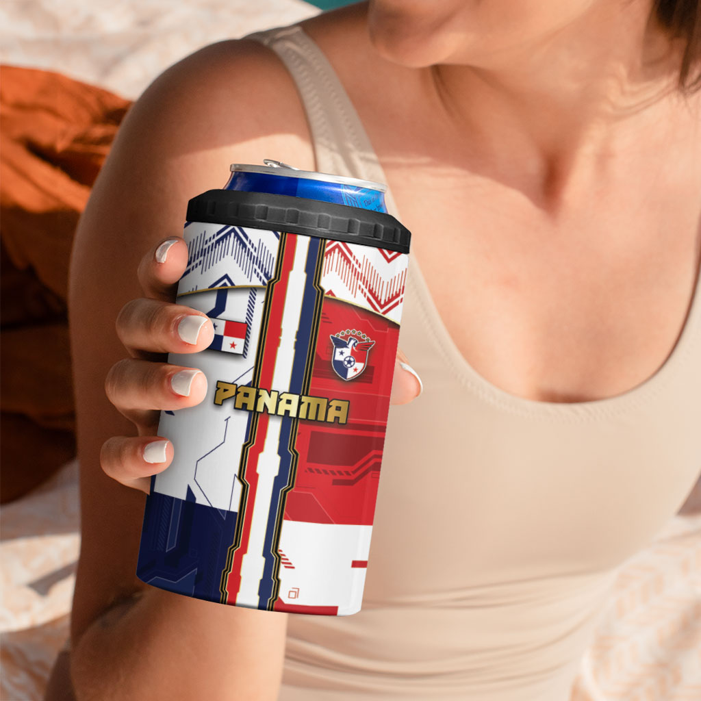 Custom Panama Football 4 in 1 Can Cooler Tumbler Cybernetic Mech Warrior Flag