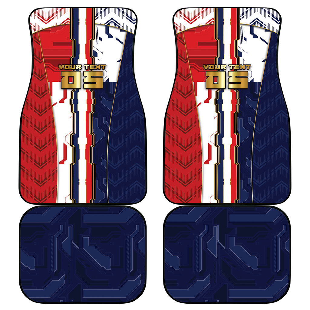 Custom Panama Football Car Mats Cybernetic Mech Warrior Flag