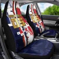 Custom Panama Football Car Seat Cover Cybernetic Mech Warrior Flag