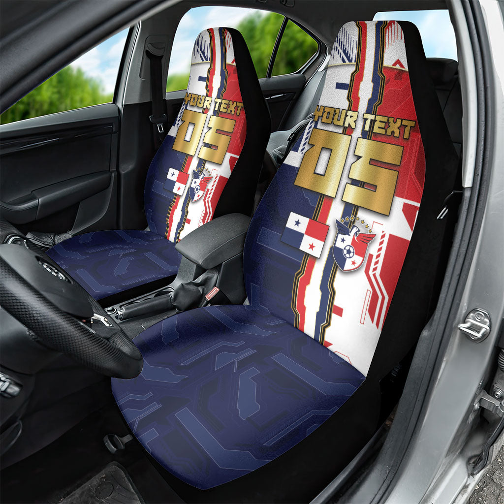 Custom Panama Football Car Seat Cover Cybernetic Mech Warrior Flag