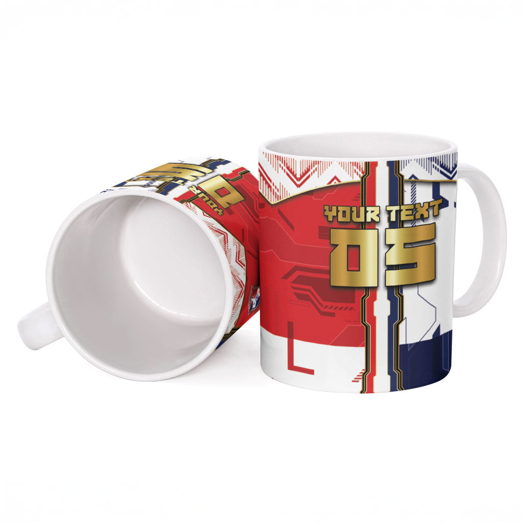 Custom Panama Football Ceramic Mug Cybernetic Mech Warrior Flag