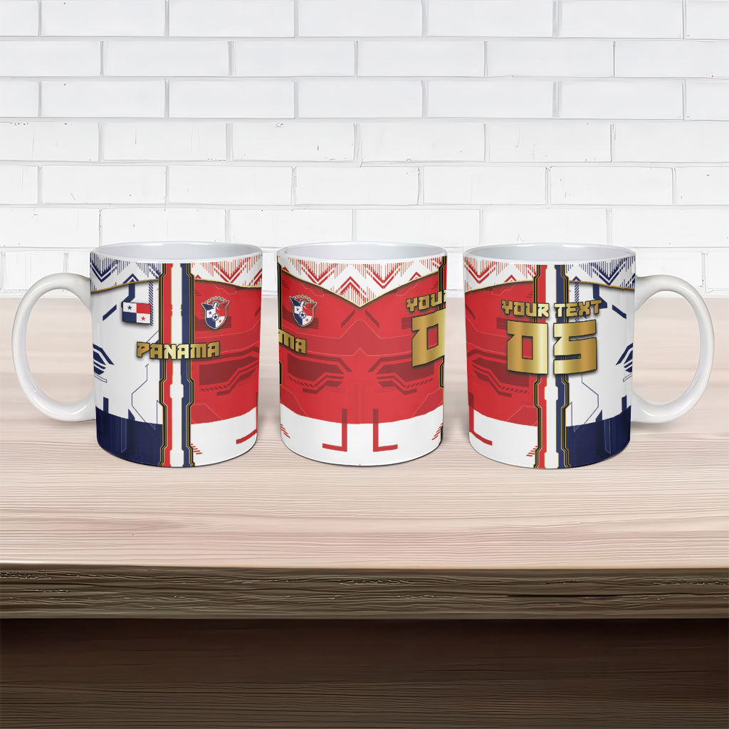 Custom Panama Football Ceramic Mug Cybernetic Mech Warrior Flag