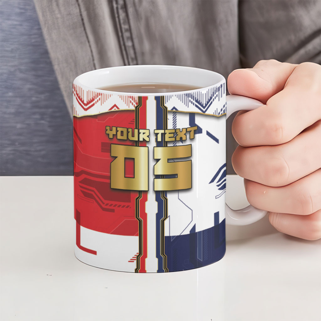 Custom Panama Football Ceramic Mug Cybernetic Mech Warrior Flag