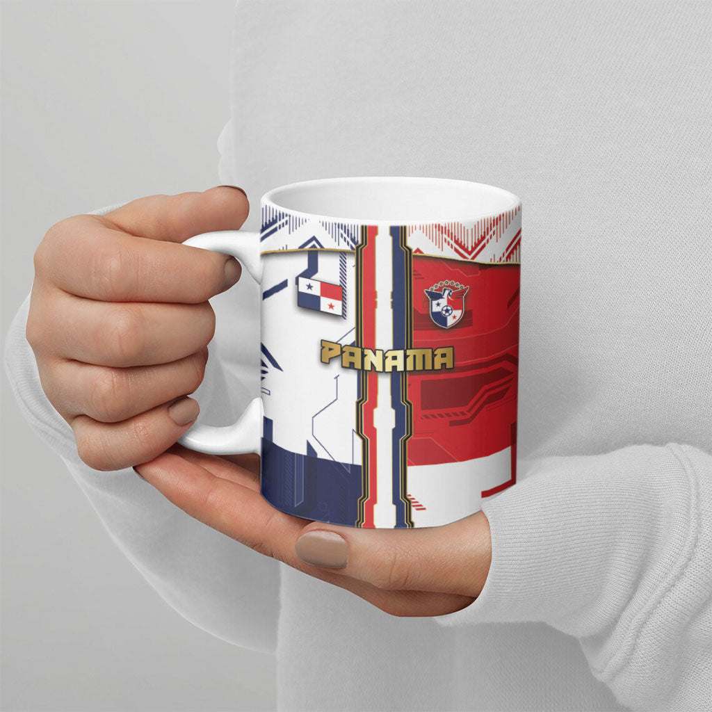 Custom Panama Football Ceramic Mug Cybernetic Mech Warrior Flag
