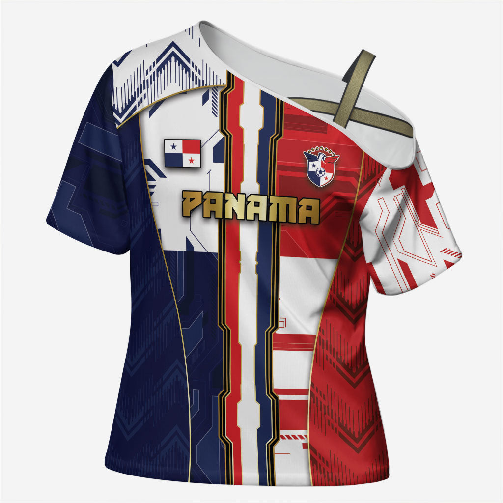 Custom Panama Football Cross Shoulder Shirt Cybernetic Mech Warrior Flag