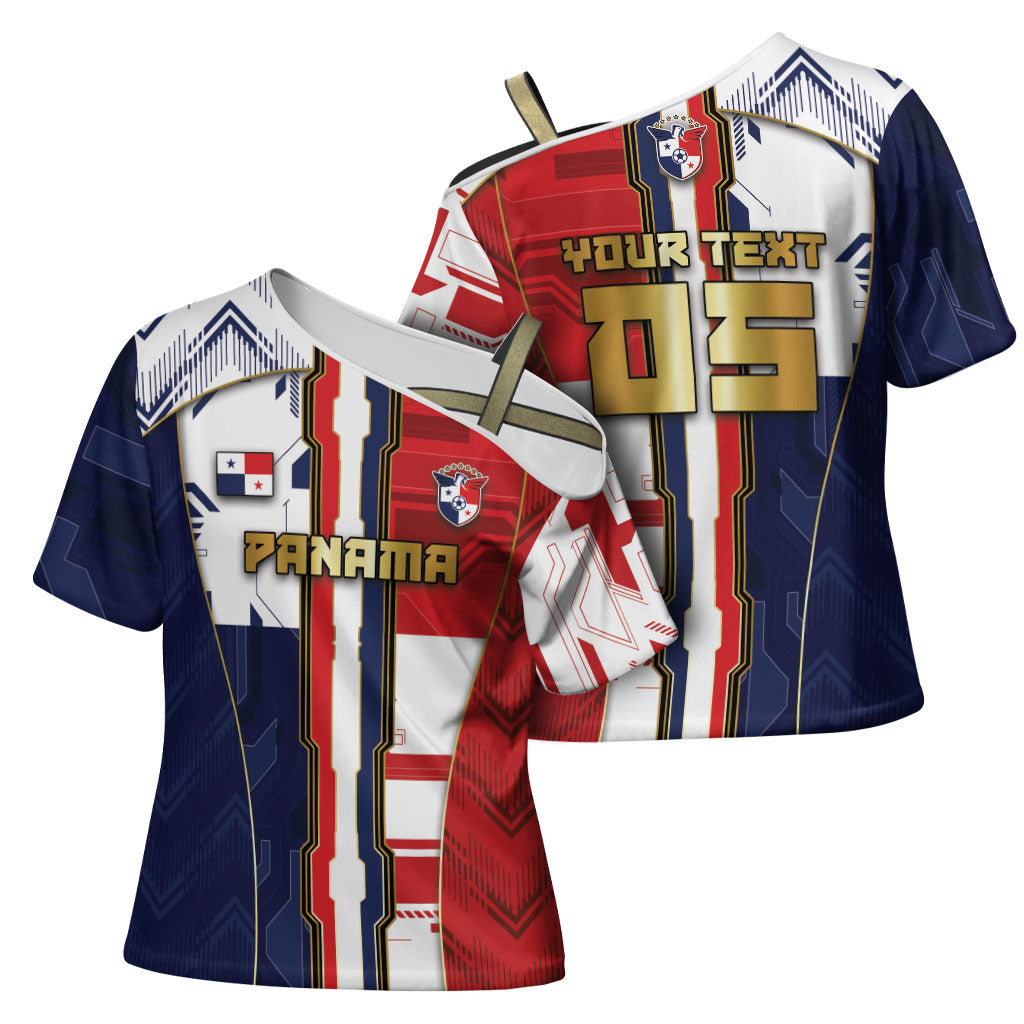 Custom Panama Football Cross Shoulder Shirt Cybernetic Mech Warrior Flag