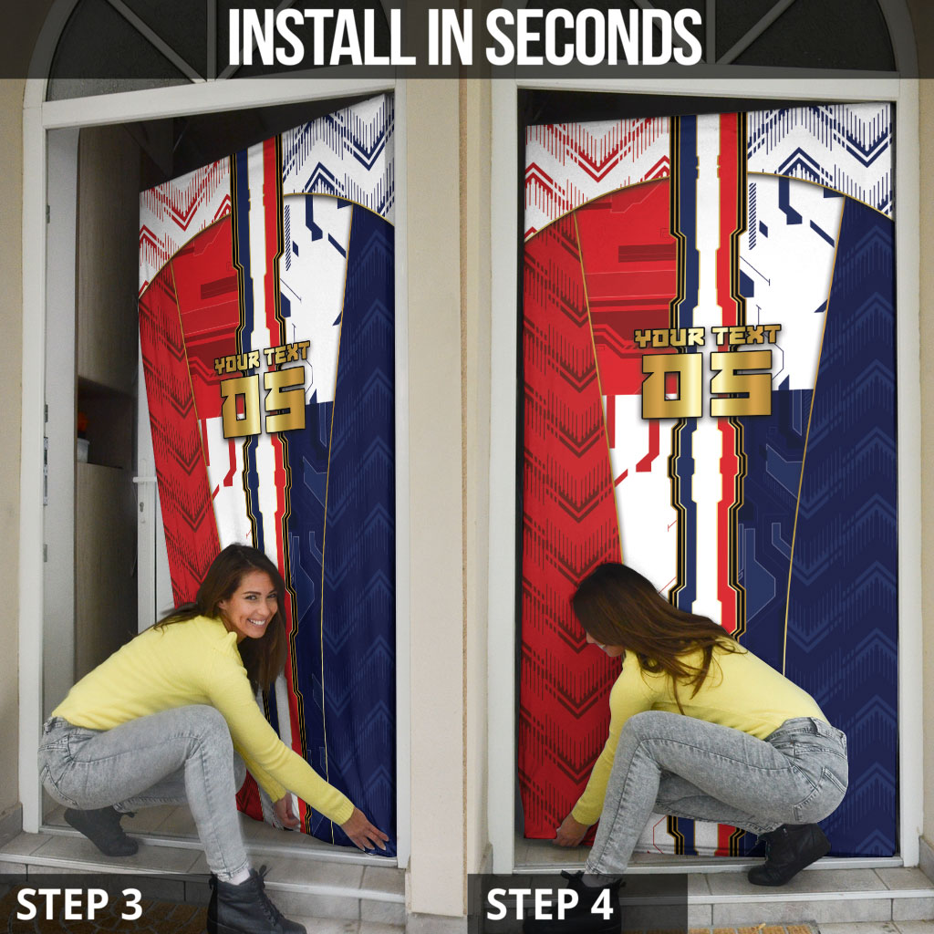 Custom Panama Football Door Cover Cybernetic Mech Warrior Flag