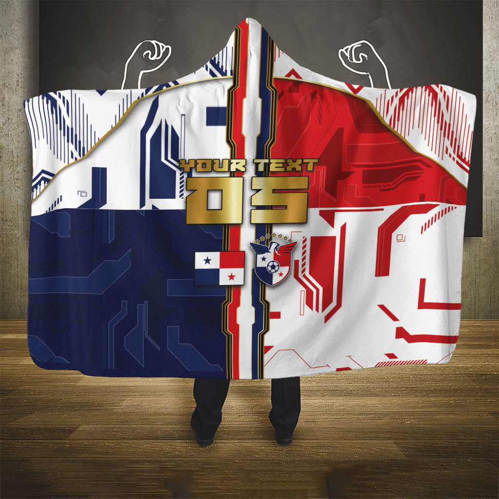 Custom Panama Football Hooded Blanket Cybernetic Mech Warrior Flag