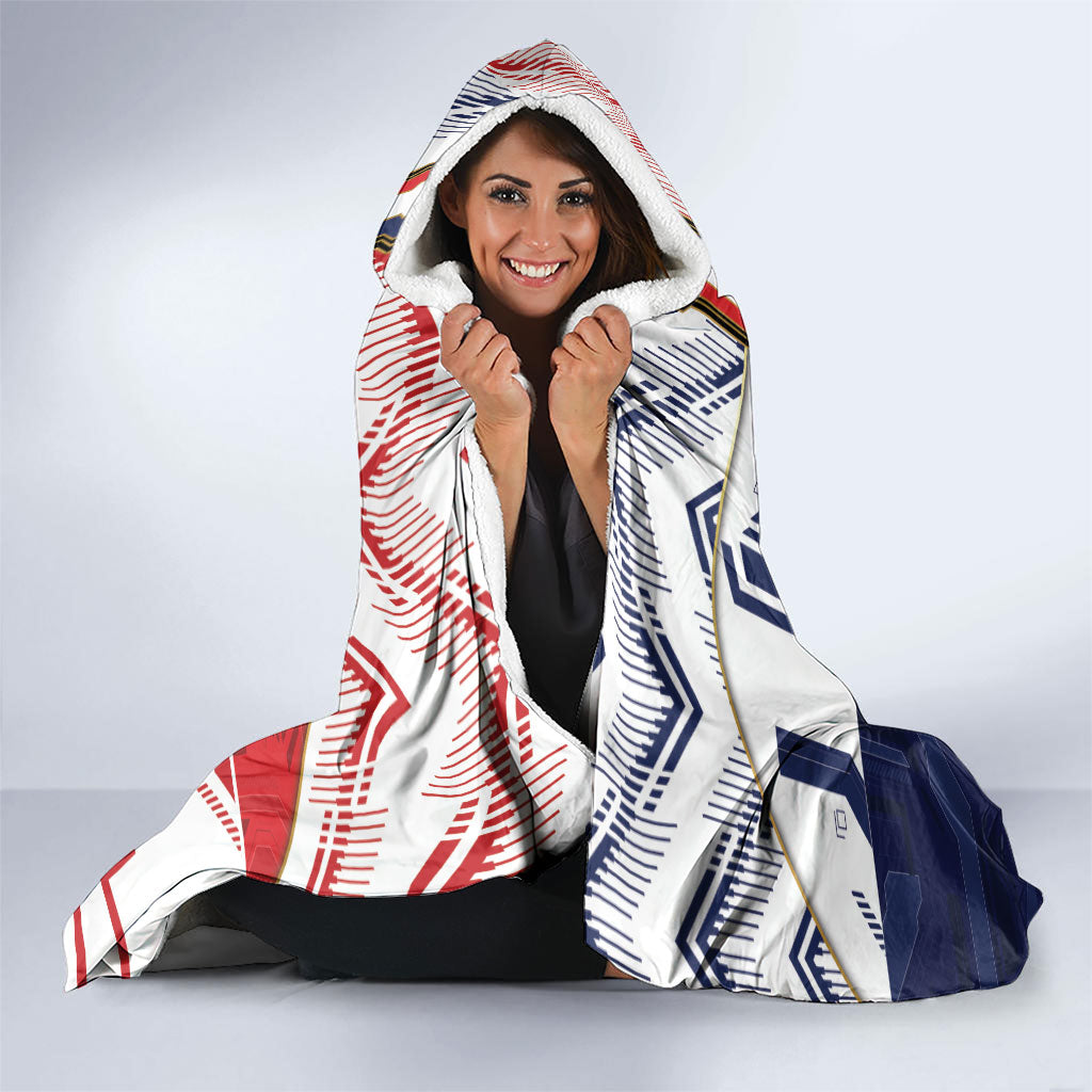 Custom Panama Football Hooded Blanket Cybernetic Mech Warrior Flag