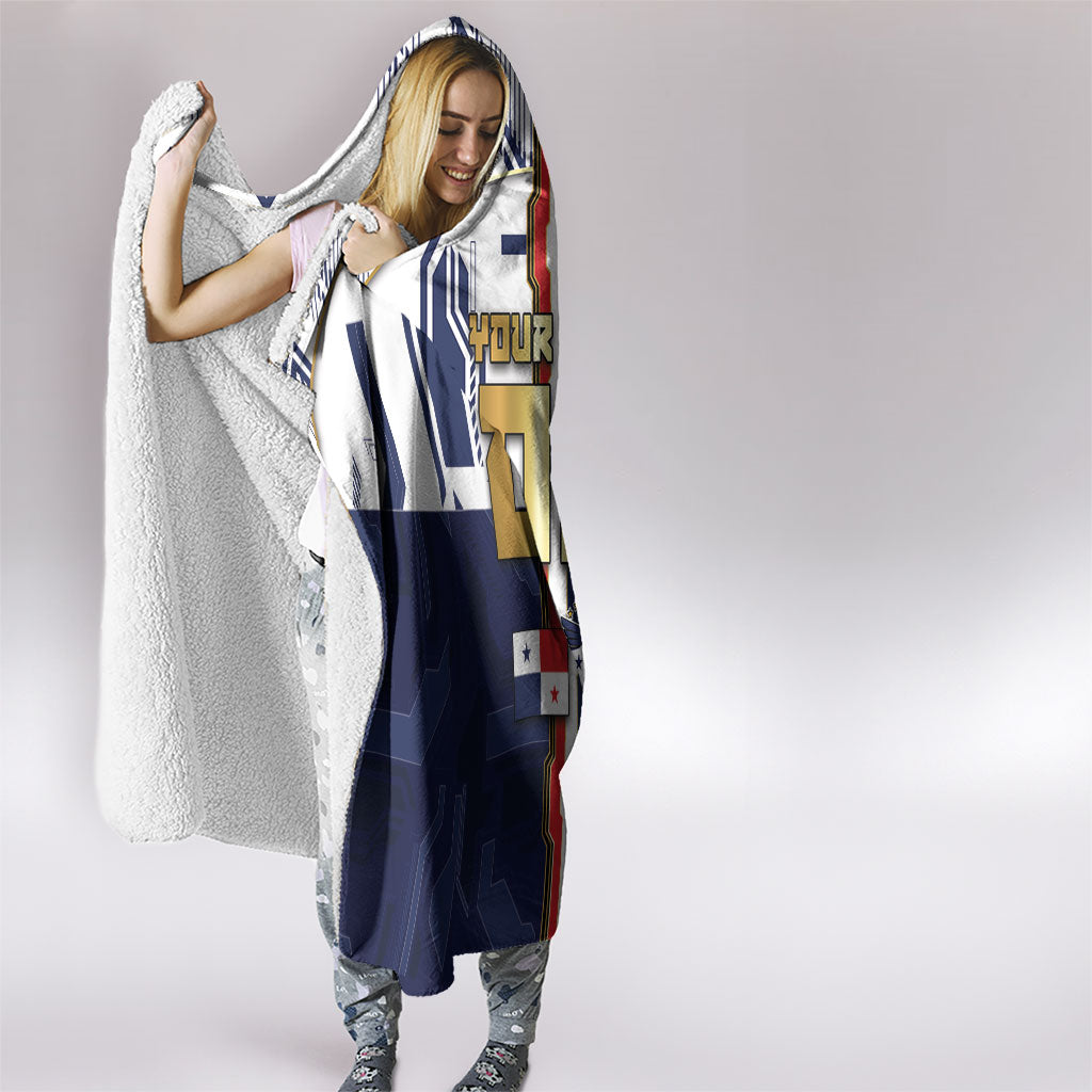 Custom Panama Football Hooded Blanket Cybernetic Mech Warrior Flag