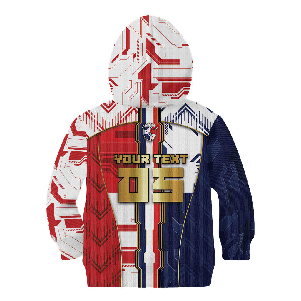 Custom Panama Football Kid Hoodie Cybernetic Mech Warrior Flag