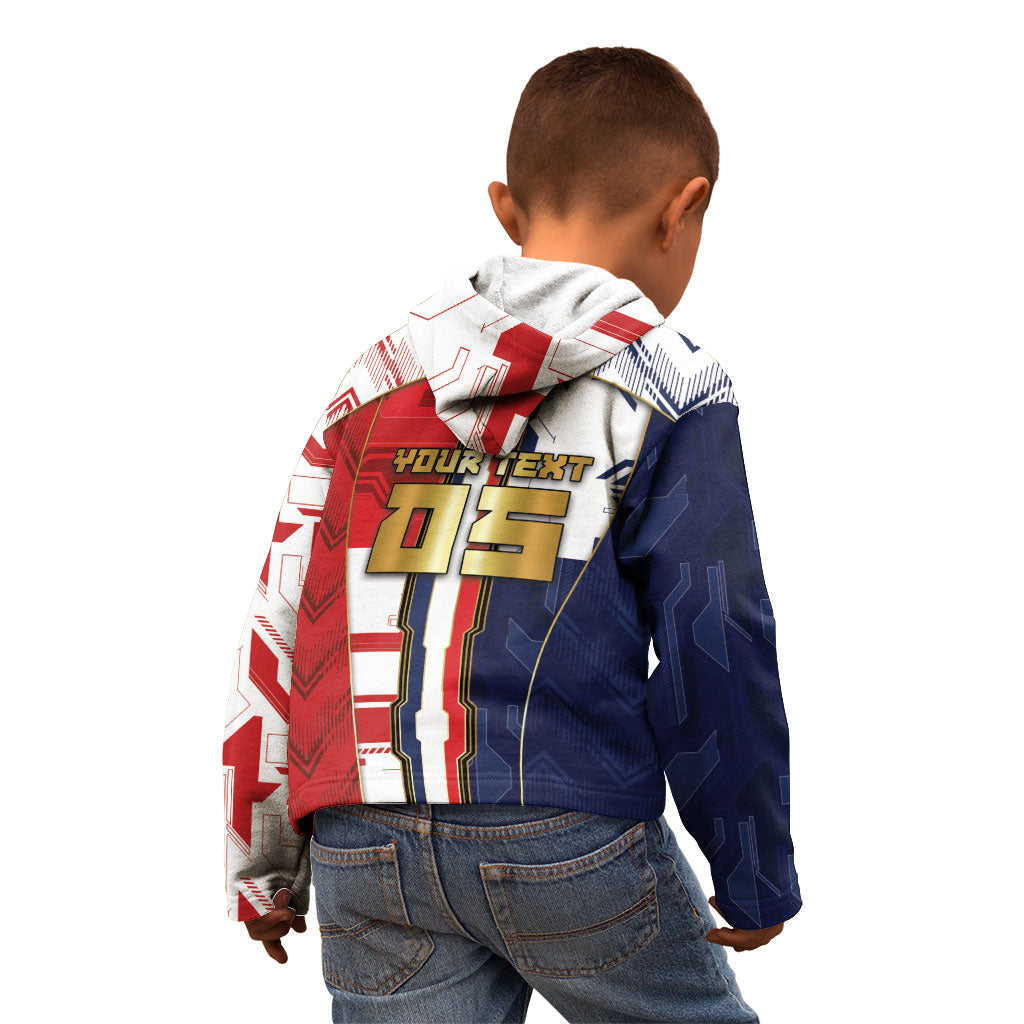 Custom Panama Football Kid Hoodie Cybernetic Mech Warrior Flag