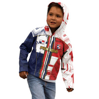 Custom Panama Football Kid Hoodie Cybernetic Mech Warrior Flag