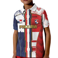 Custom Panama Football Kid Polo Shirt Cybernetic Mech Warrior Flag