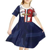 Custom Panama Football Kid Short Sleeve Dress Cybernetic Mech Warrior Flag