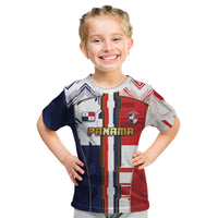 Custom Panama Football Kid T Shirt Cybernetic Mech Warrior Flag