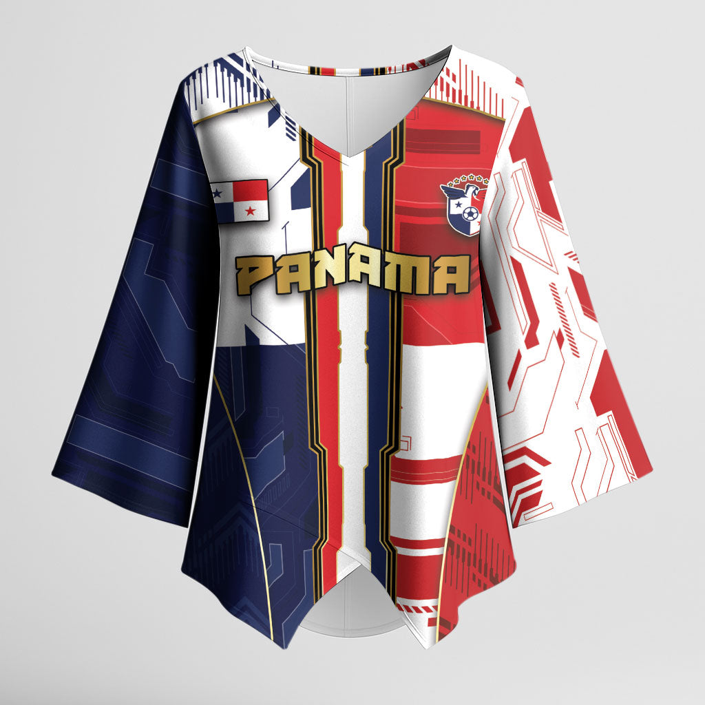 Custom Panama Football Kimono Sleeve Blouse Cybernetic Mech Warrior Flag