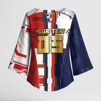 Custom Panama Football Kimono Sleeve Blouse Cybernetic Mech Warrior Flag