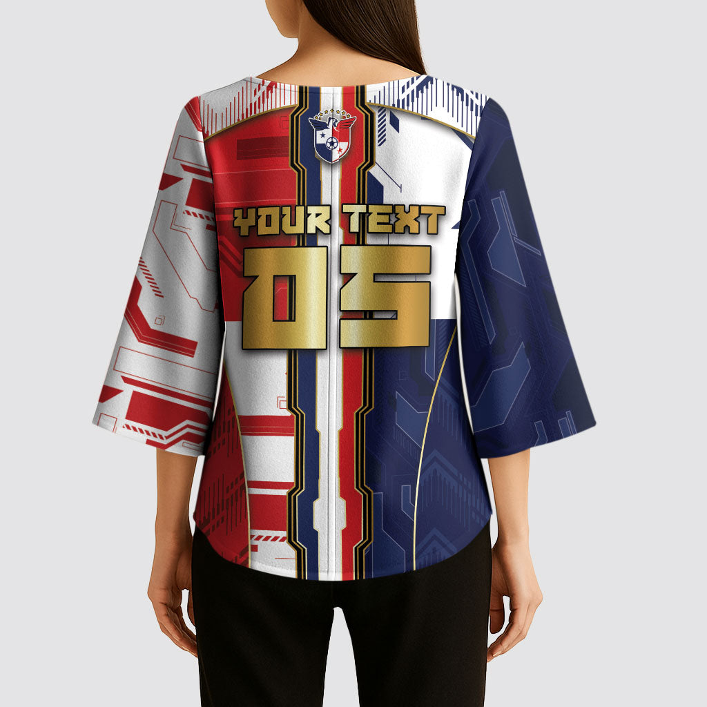 Custom Panama Football Kimono Sleeve Blouse Cybernetic Mech Warrior Flag