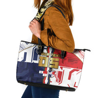 Custom Panama Football Leather Tote Bag Cybernetic Mech Warrior Flag
