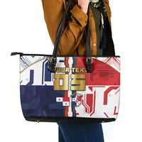Custom Panama Football Leather Tote Bag Cybernetic Mech Warrior Flag