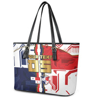 Custom Panama Football Leather Tote Bag Cybernetic Mech Warrior Flag